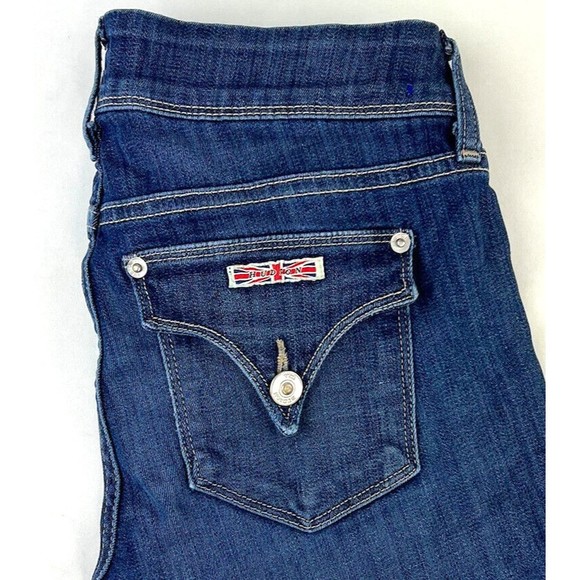 Hudson Womens Denim Jeans Ginny Straight Ankle Crop UnCuffed Blue Size 25 x 28 - Picture 2 of 8